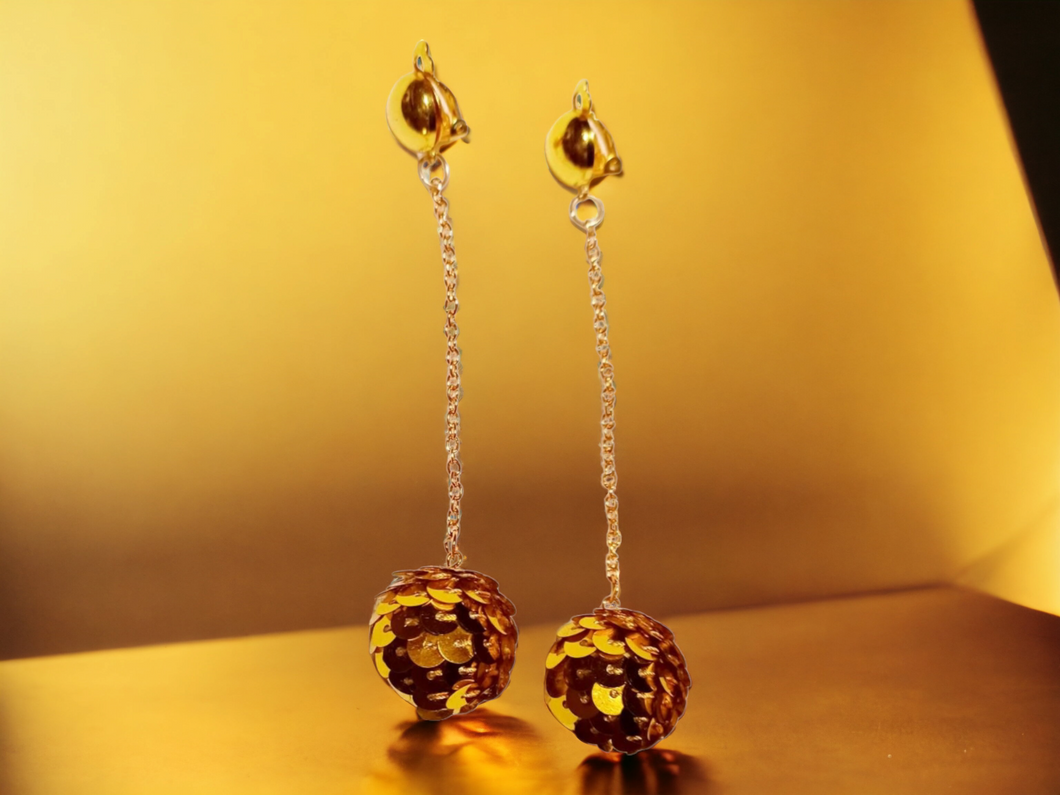 Handmade sequin Ball Clip On Earrings Kargo Fresh