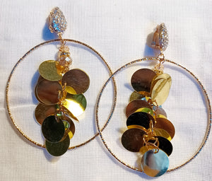 Handmade sequin tassel clip on hoops Kargo Fresh
