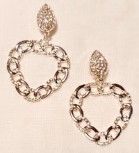 Load image into Gallery viewer, Handmade silver  Blingy  Clip on Hoop Earrings 2.5 inch Kargo Fresh
