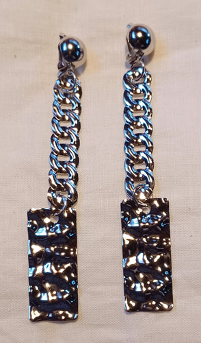 Handmade silver Chain Clip On Earrings Kargo Fresh