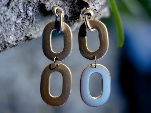 Handmade silver acrylic hoops Kargo Fresh