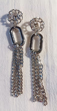 Load image into Gallery viewer, Handmade silver chain dangle earrings Kargo Fresh
