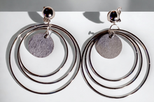 Load image into Gallery viewer, Handmade silver multi hoop clip on earrings Kargo Fresh
