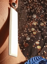 Load image into Gallery viewer, Handmade simple white wood clip on earrings Kargo Fresh
