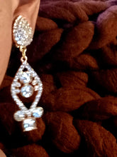 Load image into Gallery viewer, Handmade small clip on rhinestone dangle earrings Kargo Fresh
