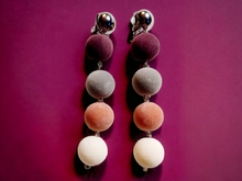 Load image into Gallery viewer, Handmade velvet ball clip on earrings Kargo Fresh
