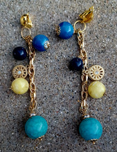 Load image into Gallery viewer, Handmade vintage charm dangle clip on earrings Kargo Fresh
