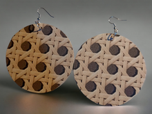 Load image into Gallery viewer, Handmade wood and faux rattan earrings Kargo Fresh
