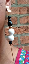 Load image into Gallery viewer, Handmade wood bead dangle clip on earrings Kargo Fresh
