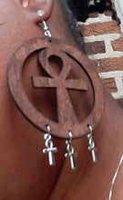 Load image into Gallery viewer, Handmade wooden Ankh symbol Earrings Kargo Fresh
