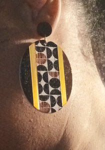 Handmade wooden Pop Art Clip on Earrings Kargo Fresh