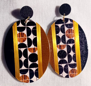 Handmade wooden Pop Art Clip on Earrings Kargo Fresh