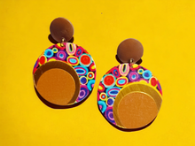 Load image into Gallery viewer, Handmade wooden Pop Art Clip on Earrings Kargo Fresh
