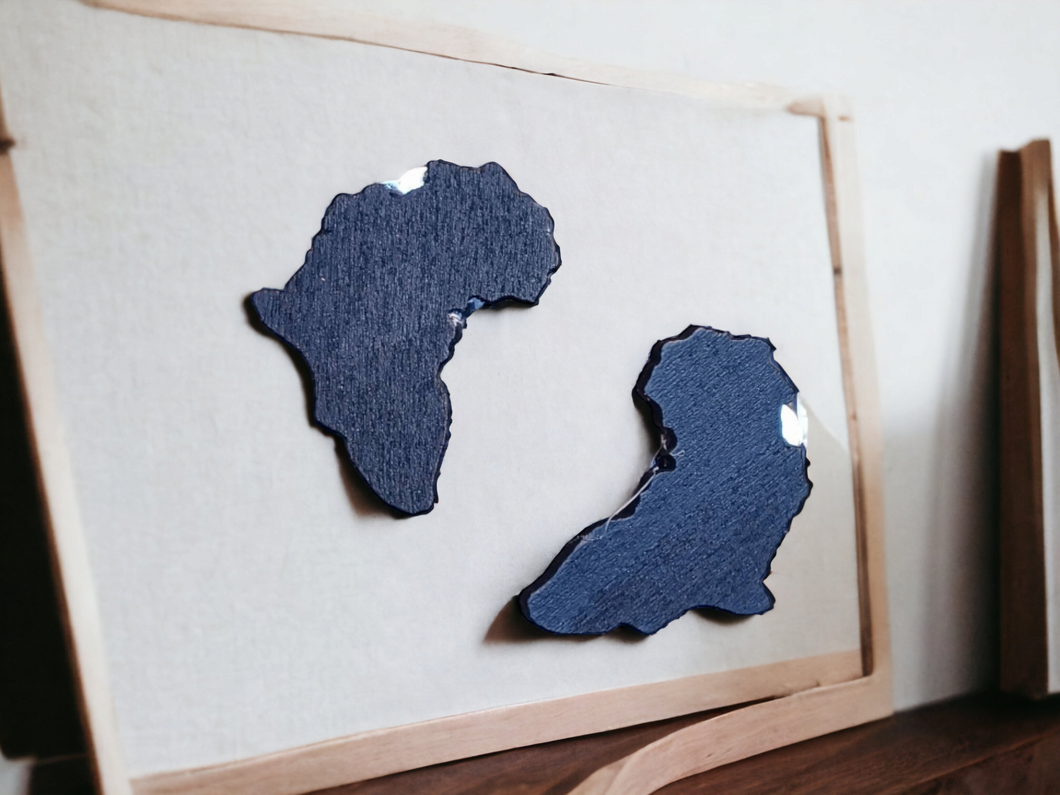 Handmade wooden africa clip on stud earrings Kargo Fresh