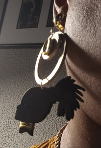 Handmade wooden afrocentric clip on earrings Kargo Fresh