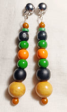 Load image into Gallery viewer, Handmade wooden bead dangle clip on earrings Kargo Fresh
