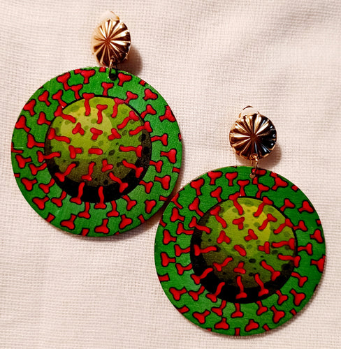 Handmade wooden boho clip on earrings Kargo Fresh