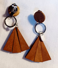 Load image into Gallery viewer, Handmade wooden boho clip on earrings Kargo Fresh
