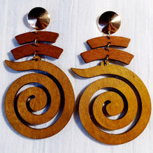 Load image into Gallery viewer, Handmade wooden boho dangle earrings Kargo Fresh
