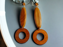 Load image into Gallery viewer, Handmade wooden boho dangle earrings Kargo Fresh
