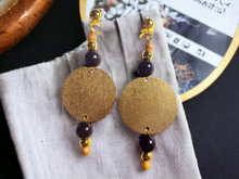 Load image into Gallery viewer, Handmade wooden boho disc clip ons Kargo Fresh
