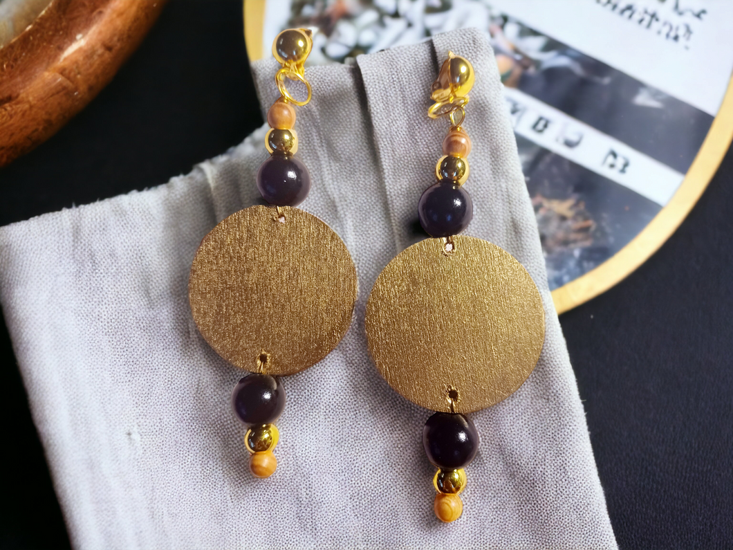 Handmade wooden boho disc clip ons Kargo Fresh