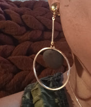 Load image into Gallery viewer, Handmade wooden boho hoop clip on earrings Kargo Fresh
