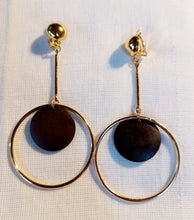 Load image into Gallery viewer, Handmade wooden boho hoop clip on earrings Kargo Fresh
