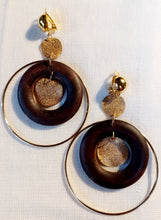 Load image into Gallery viewer, Handmade wooden boho hoop clip on earrings Kargo Fresh

