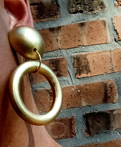 Handmade wooden chunky clip on hoop earrings Kargo Fresh