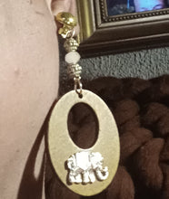 Load image into Gallery viewer, Handmade wooden elephant clip on earrings Kargo Fresh
