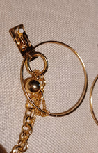 Load image into Gallery viewer, Handmadr Gold Hoop and Chain design Clip On Earrings Kargo Fresh
