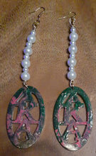 Load image into Gallery viewer, Handpainted A.K.A Greek Sorority Earrings Kargo Fresh
