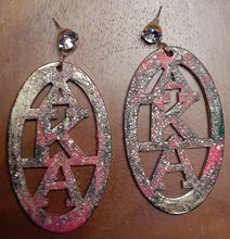 Load image into Gallery viewer, Handpainted A.K.A Greek Sorority Earrings Kargo Fresh
