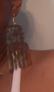 Handpainted ANKH symbol Afro pick Earrings Kargo Fresh