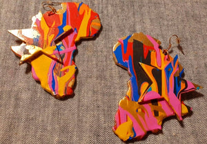 Handpainted Abstract Africa Earrings Kargo Fresh