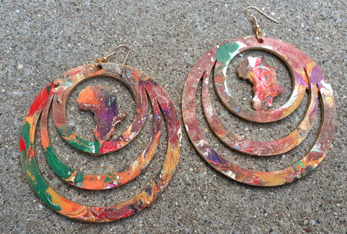 Handpainted Abstract Africa Earrings Kargo Fresh