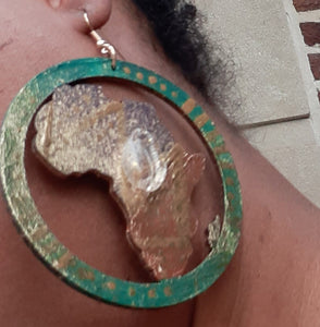 Handpainted Abstract Africa Wooden Earrings Kargo Fresh