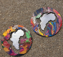 Load image into Gallery viewer, Handpainted Abstract Africa Wooden Earrings Kargo Fresh
