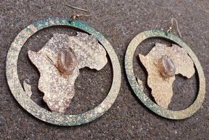 Handpainted Abstract Africa Wooden Earrings Kargo Fresh