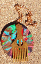 Load image into Gallery viewer, Handpainted Abstract Afro Pick Collar Necklace Kargo Fresh
