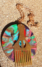 Load image into Gallery viewer, Handpainted Abstract Afro Pick Collar Necklace Kargo Fresh
