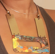 Load image into Gallery viewer, Handpainted Abstract Wooden Collar Necklace And Earrings Set Kargo Fresh
