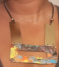 Load image into Gallery viewer, Handpainted Abstract Wooden Collar Necklace And Earrings Set Kargo Fresh
