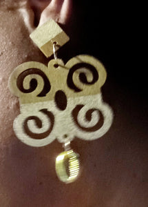 Handpainted Adinkra Symbol Clip On Earrings Kargo Fresh