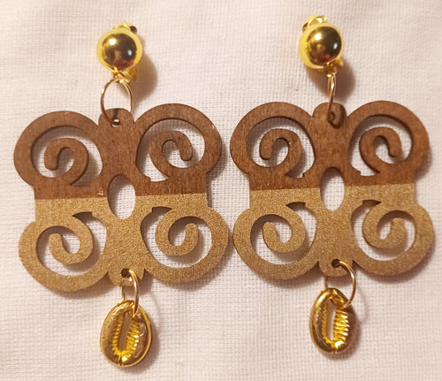 Handpainted Adinkra Symbol Clip On Earrings Kargo Fresh