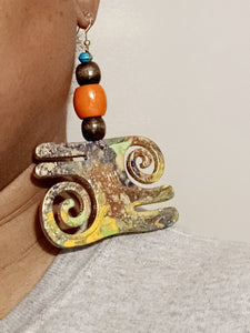 Handpainted Adinkra Symbol Earrings Kargo Fresh