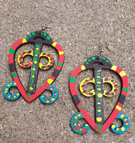 Handpainted Adinkra Symbol Earrings Kargo Fresh