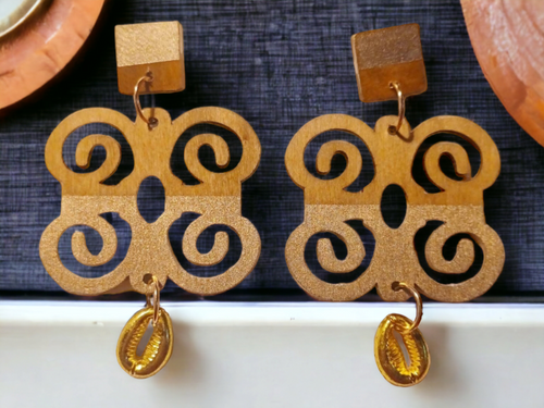 Handpainted Adinkra symbol Earrings Kargo Fresh