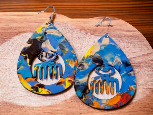 Handpainted Adinkra symbol Earrings Kargo Fresh